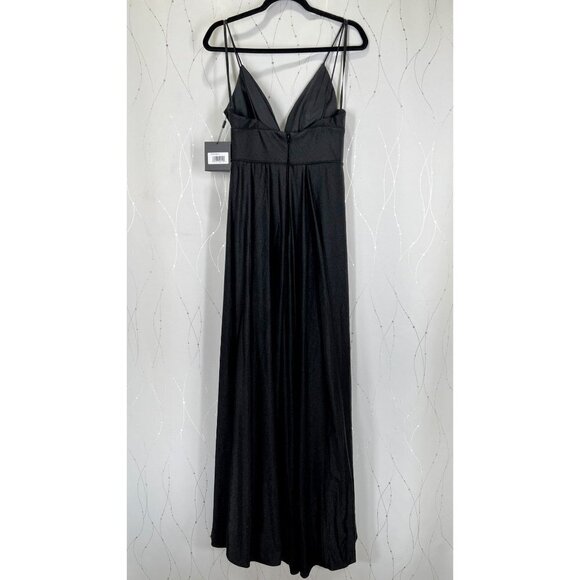 NWT Leena for Mac Duggal Black V-Neck Empire Waist Gown $338 - Picture 8 of 15